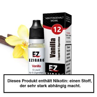 Ezigaro - Vanille Liquid 10ml - 12mg/ml Nikotin