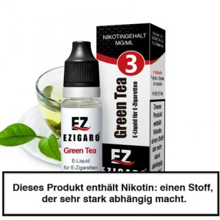 Ezigaro - Green Tea Liquid 10ml - 3mg/ml Nikotin