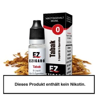 Ezigaro - Tabak Liquid 10ml - 0mg/ml Nikotin