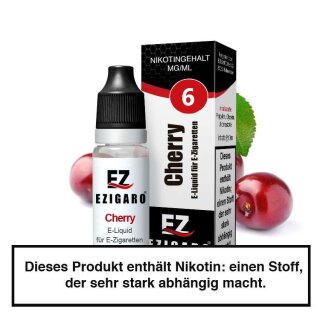 Ezigaro - Cherry Liquid 10ml - 6mg/ml Nikotin