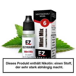 Ezigaro - Mint Mix Liquid 10ml - 6mg/ml Nikotin