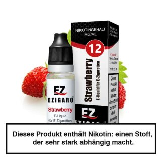 Ezigaro - Strawberry Liquid 10ml - 12mg/ml Nikotin