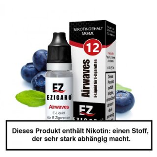 Ezigaro - Airwaves Liquid 10ml - 12mg Nikotin