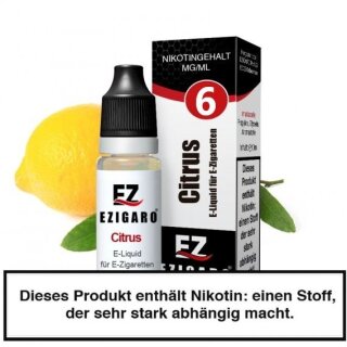Ezigaro - Citrus Liquid 10ml - 6mg/ml Nikotin